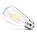 Ascher E26 LED Light Bulbs, 6W, Equivalent 60W, 800lm, White 5000K, ST58 Edison Bulb, Vintage Filament Clear Glass, Non Dimmable, Pack of 6