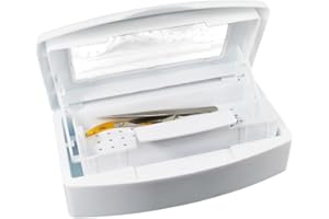 BICUMY Professional Nail Tool Sterilizer Box, Nail Tips Art Tools For Sterilizing, Plastic Sterilization Tray for Tweezer, Nail Tool Storage Organizer Equipment, Hair Salon Nail Tech Must Haves