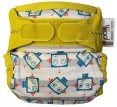 Pop-In New Generation V2 all-in-one one-size nappy, bamboo, Robots by Close Parent