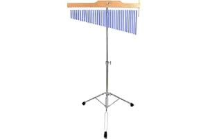 ENNBOM Bar Chimes with Adjustable Stand 25 Note 36 Note Single-row Wind Chime Musical Percussion Instrument (36 Note, Frosted blue)