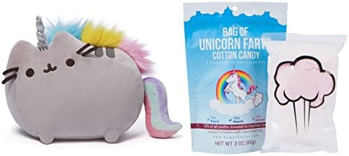 GUND Pusheen Unicorn 13" With Bag of Unicorn Farts Cotton Candy Funny For All Ages Birthday Gift for Boy, Girl, Granddaughter, Grandson
