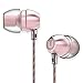 Earbuds In-Ear Headphones Metal Sound Cell Phone Headset Earphones with Mic & Stereo Bass for iPhone 6S Plus 6 5S, iPod, iPad, Samsung S6 Note 5, HTC, LG G4 G3, Android Smartphones, MP3 Players (Pink)