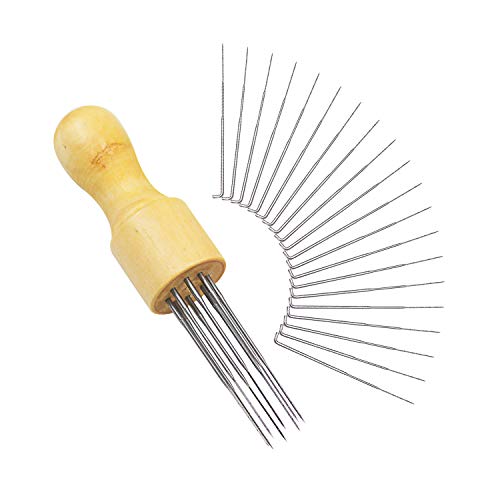 Luckkyme Needle Felting Kit Wool Felting Supplies with 60 Pieces Felting Needles, 1Pcs 8-Needle Wooden Handle Tool for DIY Felting Wool Projects Beginner and Professional - Thumbnail 6