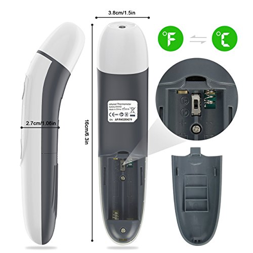 Forehead and Ear Thermometer, THZY Upgraded Digital Infrared Thermometer with Fever Indicator, Dual Mode Body Thermometer Suitable for Baby, Infants, Toddlers and Adult CE&FDA Approved