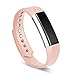 GinCoband 2PCS Replacement Bands for Fitbit Alta Fitness Tracker Fitbit Alta Bands with Metal Clasps No Tracker (Black&Nude Pink, Small)