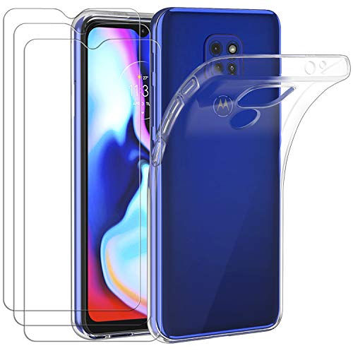 iVoler Custodia Cover per Motorola Moto E7 Plus/Moto G9 Play/Moto G9 con 3 Pezzi Pellicola Vetro Temperato, Ultra…