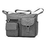 Women's Shoulder Bags Casual Handbag Travel Bag Messenger Cross Body Nylon Bags Gray