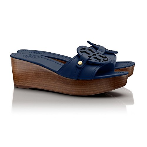 Buy Tory Burch MADALENA Flip Flop Sandal Tumbled Leather Wedge 70 mm TB  Logo (7, Bright Navy ) Online at desertcartCambodia