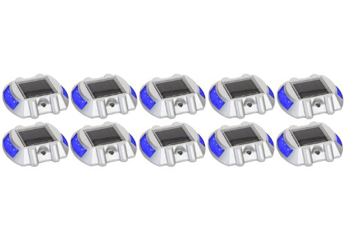 Solar Road Path Deck Dock Warning Lights w/ Blue LED’s (10 Pack)