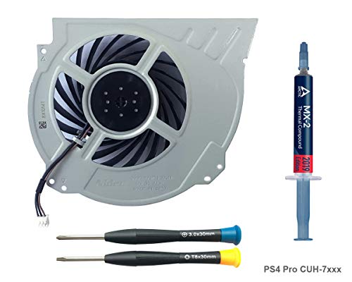 ElecGear Replacement Internal Cooling Fan for PS4 Pro CUH-7xxx - CPU Heatsink Cooler, Arctic MX-2 Thermal Compound Paste, TR8 Torx Security, PH0 Screwdriver Repair Tool Kit for PlayStation 4 Pro