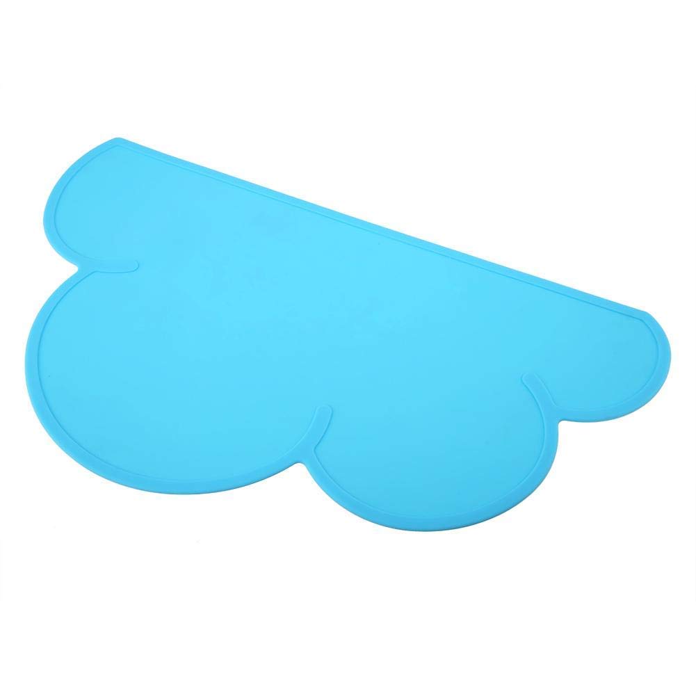 Silicone Pet Place Mat, Clound Shape Pet Feeding Dish Bowl Mat Dog Puppy Silicone Food Water Placemat Cushion(Blue)