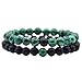wintefei 1Pc/2Pcs 8mm Fashion Faux Pumice Stone Malachite Bracelet Couple Accessory 3#