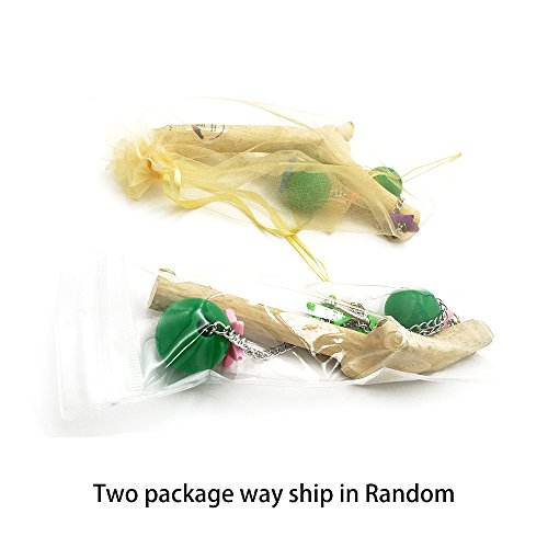 Borange Bird Swing Perch Wooden Budgies Stand Toys Pet Bird Cage Hanging Toy for Small Animals Parakeets Cockatiels, Conures, Macaws, Parrots, Love Birds, Finches (S: 20cm/8" perches length) - Thumbnail 7