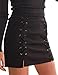PROGRACE Woman's Sexy Criss Lace Up Bodycon Cocktail Prom Autumn Mini Skirt Black M