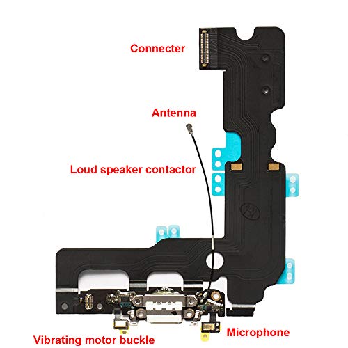 Afeax OEM USB Charging and Headphone Jack Port Dock Connector + Mic Flex Cable + Cellular Antenna Replacement for iPhone 7 Plus 5.5\