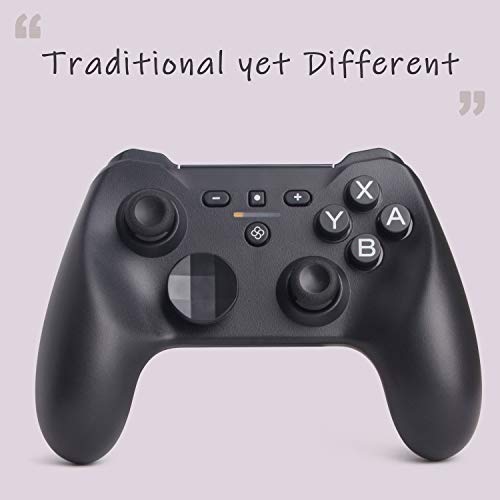 Sunwaytek H511 Bluetooth Game Controller for PC, Nintendo Switch, iPad/iOS, Android/Linux/Raspberry Pi [Red Mechanical Switch] - Black