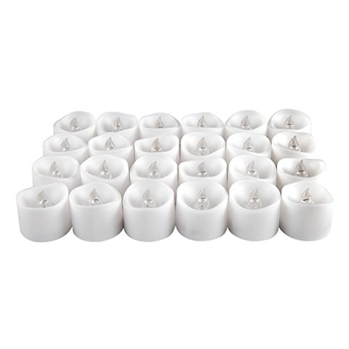 Onlyhome Battery Operated LED Tea Lights, Pack of 24, Flickering Flameless Candles with Warm White Flickering Bulb light, Small Electric Fake Tea Candle Realistic for Wedding, Table, Gift,Outdoor - Thumbnail 5