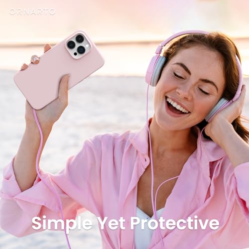 ORNARTO Compatible with iPhone 14 Pro Max Case 6.7, Slim Liquid Silicone 3 Layers Full Covered Soft Gel Rubber Phone Case Protective Cover with Microfiber Lining 6.7 inch-Chalk Pink - Image 6