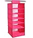 NKTM 6-Shelf Girls Closet Hanging Shelf Shoe Sweater Clothing Organizer for Students Children Pink 600D Oxford Fabric,10.3x11.8x33 inches