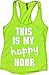 Orange Arrow Womens Workout Tank Tops - This is My Happy Hour - Crossfit Racerback Loose Fit