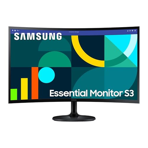Samsung S36GD Essential Curved Monitor 27 Zoll, PC-Bildschirm mit VA-Panel, Full HD-Auflösung, 4 ms Reaktionszeit, Bildwiederholrate 100 Hz, Eco Savin