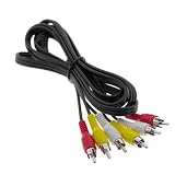 Premium Black 3 RCA Audio Video Composite Cable - 3ft