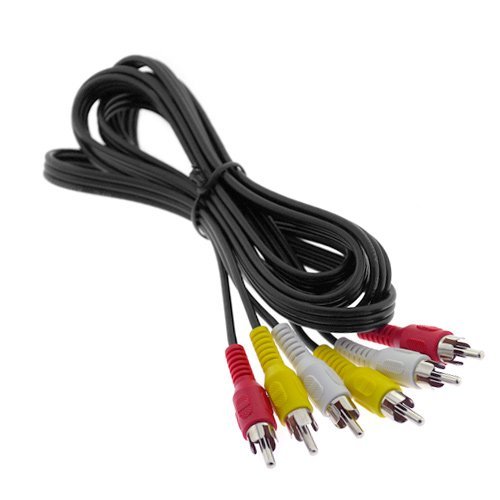 Premium Black 3 RCA Audio Video Composite Cable - 3ft