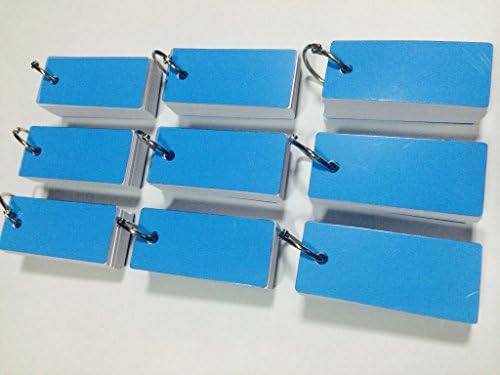 Mini Blank Flash Cards with Binder Ring - 1.3 X 2.8 Set of 9 Decks, 100 Cards Each (900 Cards) by word cards