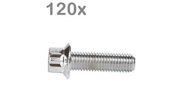120 tornillos de llanta M7 x 24 de acero cromado para llantas ...