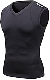 Tesla Men's Thermal Coldgear Compression Baselayer V Neck Sleeveless V35