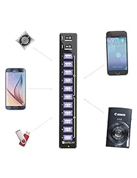Satechi 12 Port Hub USB con adaptador de alimentación & 2 interruptores de control