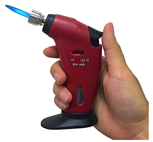 All Splendid Jet Flame Cigar Lighter -CigaretteTorch Lighter - With Child Safety Lock Adjustable blue Flame-Lighter without gas (Red)