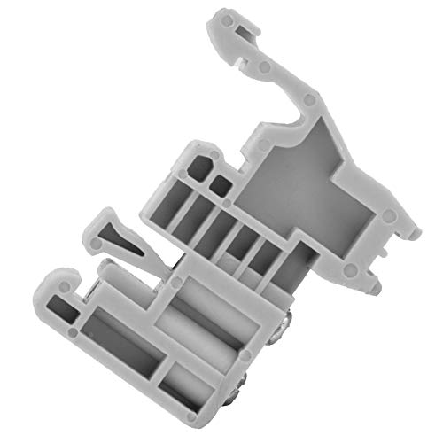 50Pcs 35mm Din Rail Terminal Din Rail Stops Block End Stopper Mounting Clips Gray Screw Fixed Terminal Block End Stopper Clamps(Model 13) — image 1