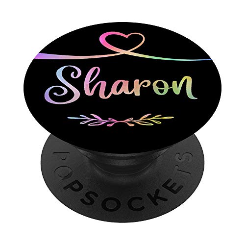 Sharon Heart Rainbow Personalized Name Black Sharon Gift