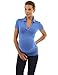 PattyBoutik Mama Collar Short Sleeve Maternity Polo Shirt (Blue M)