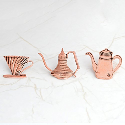Latte Coffee Brooch Set - 3Pcs Retro Enamel Pins For Clothing Decoration