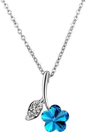 18k Gold-Plated Austrian Crystal Blossom Pendant Necklace Afterglow Jewelry