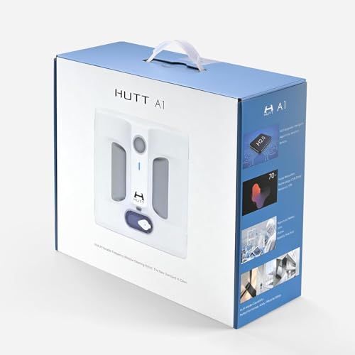 HUTT Auto Window Cleaning Robot A1, Upgraded 4 Water Spray & 6000PA High Suction Power Window Cleaner with Laser Sensor Detection, Perfect for High-Rise Windows, Tiles and Glass