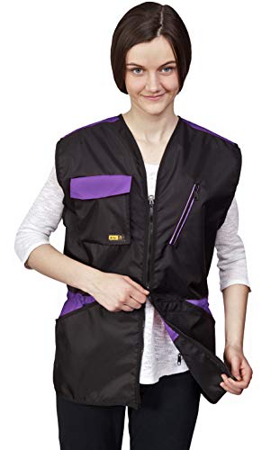 DINGO Dog Training Vest for Sports, Agility, Fetch, Obedience, Waterproof Many Pockets For Carry Toys&Snacks 2-Way Zipper Drawstring Waist Violet Vibes L Size 16411-2