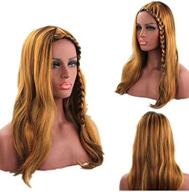 New Sexy Women Girls Lolita blonde Curly long hair wigs with braid Wavy Anime Cosplay Wigs Queen Natural Synthetic