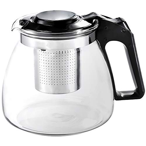 Teapot with Infuser and 4 Glass Cups set,Glass Tea Maker Kettle with Strainer Blooming Loose Leaf tea pot set by JASVIC - Thumbnail 6