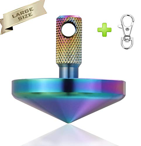 Precision Colorful Spinning Top with Keychain, 2019 Unique Christmas Stockings Gift for Teens & Kids, Men&Women, Stainless Inception Tops, Pocket Gadget Gyro Toy, Spin Forever up to 7:48,EDC