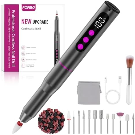Furadeira de Unhas Profissional 35000 RPM, Conjunto de Manicure 12 em 1