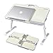 Kavalan [2018 New Version] Portable Laptop Table with Handle, Height & Angle Adjustable Sit and Stand Desk, Bed & Breakfast Table Tray, Foldable Laptop Stand Holder for Sofa, Couch & Floor - Beige
