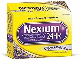 Nexium 24HR ClearMinis (20mg, 42 Count) Delayed Release Heartburn Relief Capsules, Esomeprazole Magnesium Acid Reducer - Pack of 3