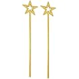 2 Pcs Plastic Star Magic Wands Glitter Princess Wands Fairy Angel Sticks Christmas Cosplay Wands Costume Props for Birthday Party Golden