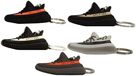 Yeezy Boost 350 V2 Fashion Key Chains 2D Exclusive VCABS68 Version - Black/Red (Breds), Black/White (Oreo), Gray/Orange (Beluga), Black/Grey, White (Multi Color 5 Pack)