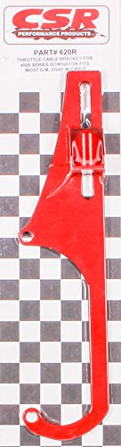 CSR Performance Products 620R Red Anodized Throttle Cable Bracket for 4500 Series Holley Carb using GM Snap-In Cable