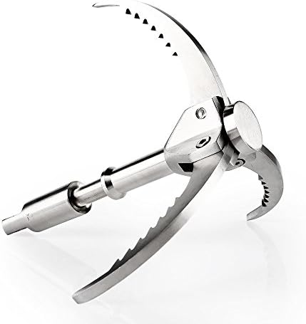 AlleTechPlus Hook Upgraded with 3 Automatic Folding Sawtooth Claws SUS304 Spring Steels Outdoor Gravity Carabiner Load 380Kg for Climbing, Hiking, or Tree Limb Removal