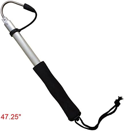 Fishing Gaffs Hook Telescope Boat Stainless Steel 18.11-47.25 Inch Hand Gaff Hook Spear for Saltwater Offshore Ice Tool Fishing Retractable By Dopromal